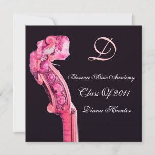 SYMPHONIA CLASSIC MUSIC GRADUATION MONOGRAM metal Invitation