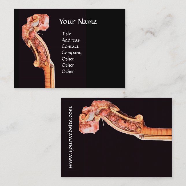 SYMPHONIA / CLASSIC MUSIC Red Brown Black Business Card (Front/Back)