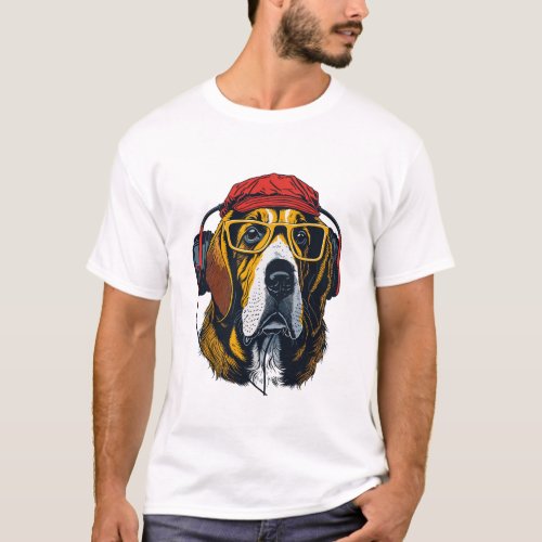 Symphonic Hound Rocking the Beats in Style T_Shirt