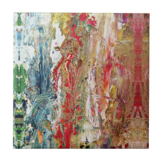 Symphony of Chaos – Abstract Real Artist’s Palette Ceramic Tile