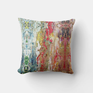 Symphony of Chaos – Abstract Real Artist’s Palette Throw Pillow