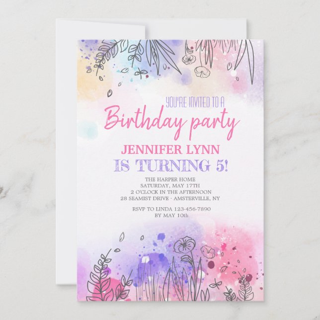 Symphony of Color Invitation (Front)