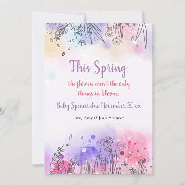 Symphony of Color Pregnancy Announcement (Front)