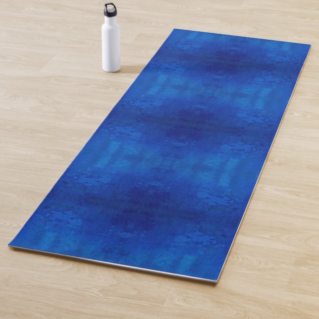 Symphony of deep blue shades pattern yoga mat (In Situ)