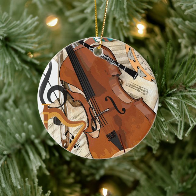 Symphony of Instruments Ceramic Ornament (Tree)