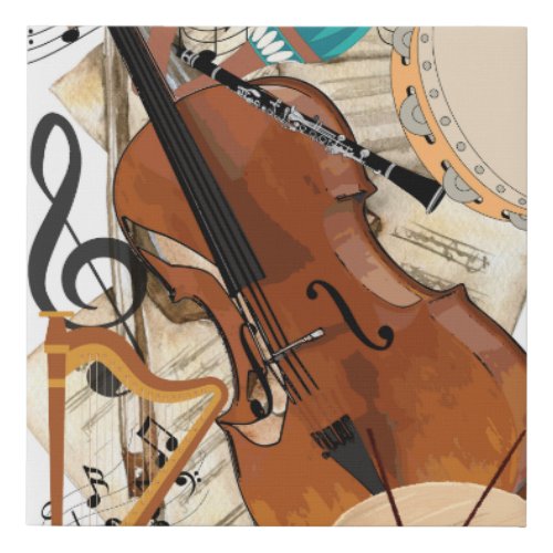 Symphony of Instruments Faux Canvas Print