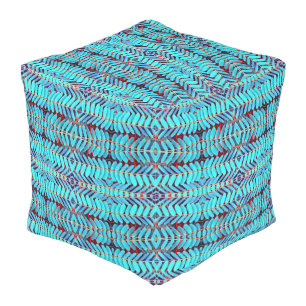 Symphony of Leaves, Aqua Outdoor Pouf