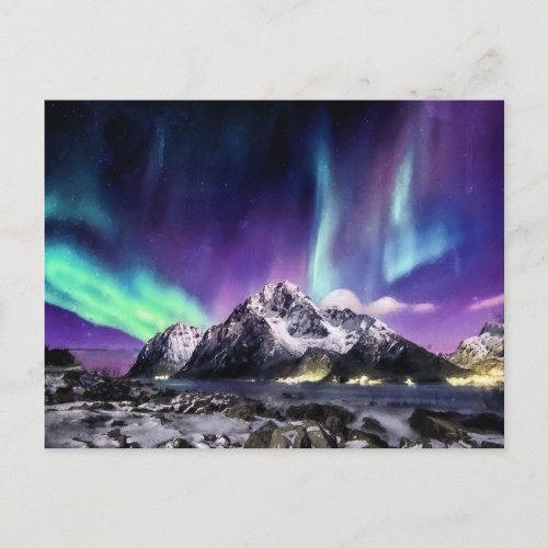 Symphony Of Lights _ Beautiful Aurora Scenery Postcard