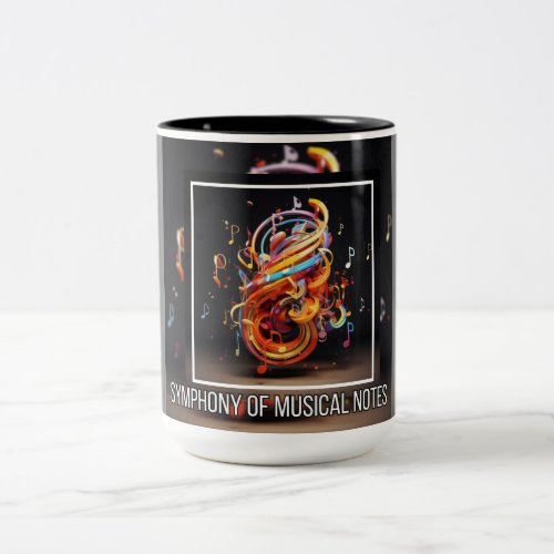Symphony of musical notes Two_Tone coffee mug