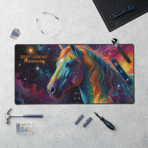  Symphony of the Galaxy _ Vibrant Horse color Desk Mat