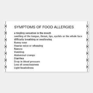 Symptoms of Food Allergies Rectangular Sticker