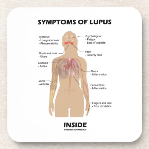 Symptoms Of Lupus Inside Autoimmune Disorder Beverage Coaster