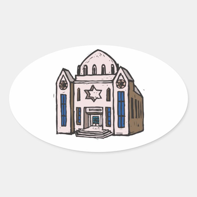 Synagogue Oval Sticker (Front)