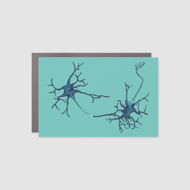Synapse Between Neurons, Neuroscience Neuron Car Magnet (Front)