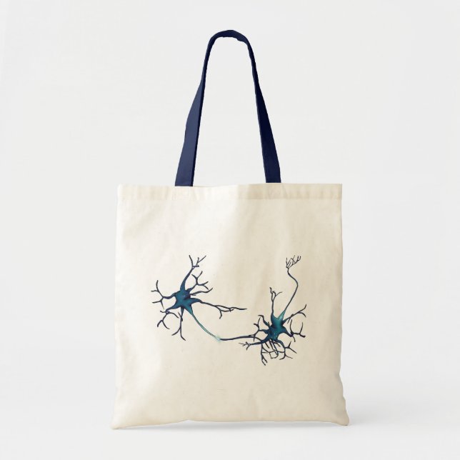 Synapse Between Neurons, Neuroscience Neuron Tote Bag (Front)