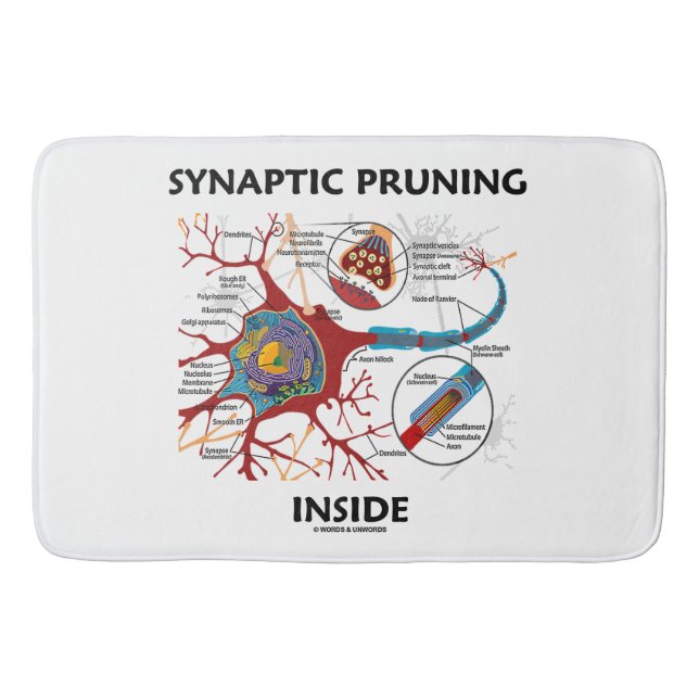 Synaptic Pruning Inside Neuron Synapse Neurology Bathroom Mat (Front)