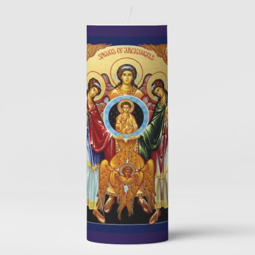 Synaxis of the Holy Archangels Pillar Candle