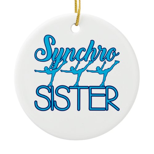 Synchro Sister Synchronized Skating Ice Skater Ceramic Ornament