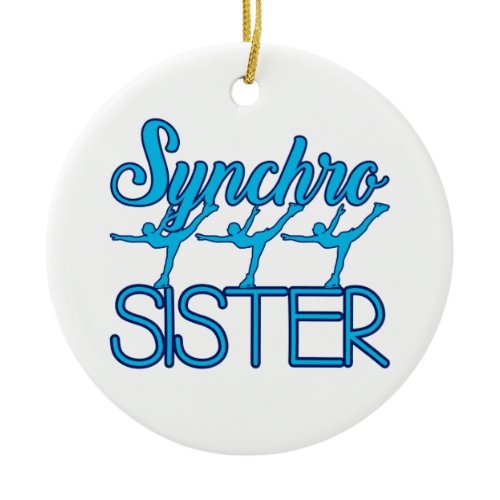 Synchro Sister Synchronized Skating Ice Skater Ceramic Ornament