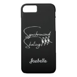 Synchro skating phone case calligraphy black white