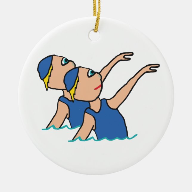 Synchro Swimming Ceramic Ornament (Front)