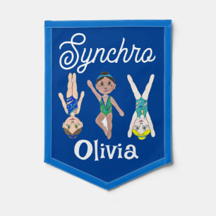 Synchro Synchronized Swimming Girl Personalized Pennant