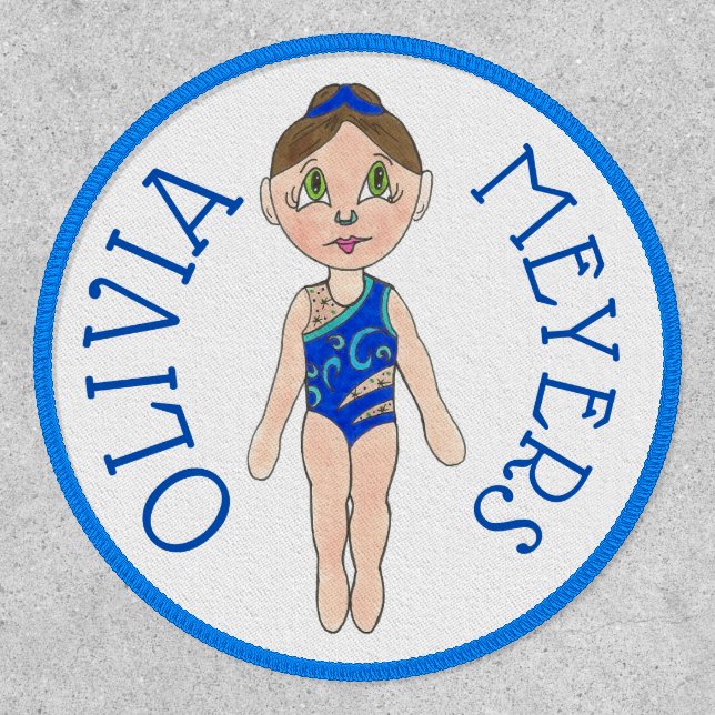 Synchronized Artistic Swimmer Synchro Swim Girl Patch (Front)