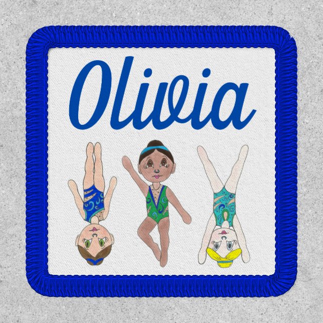 Synchronized Artistic Swimmer Synchro Swim Girl Patch (Front)