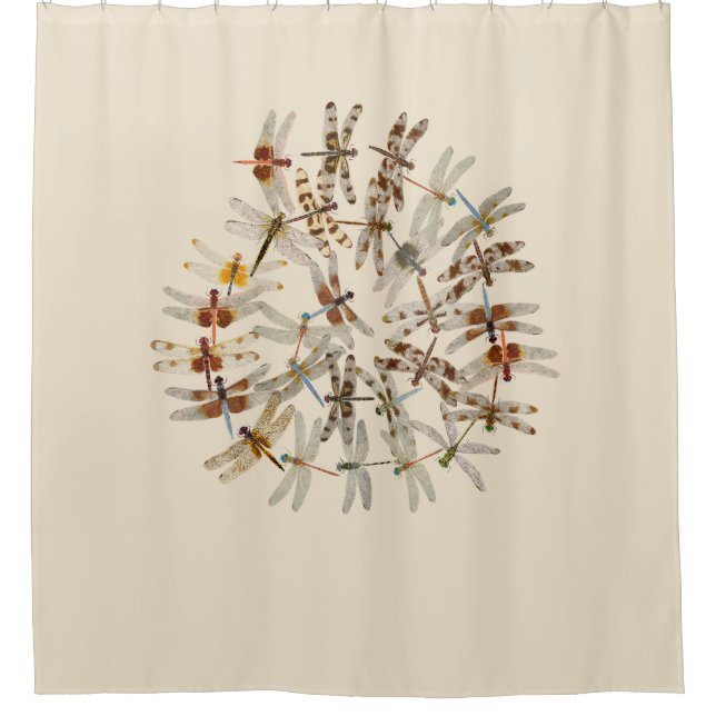 Synchronized Dragonflies Shower Curtain (Front)