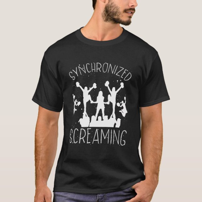 Synchronized Screaming Backprint Cheerleader T-Shirt (Front)