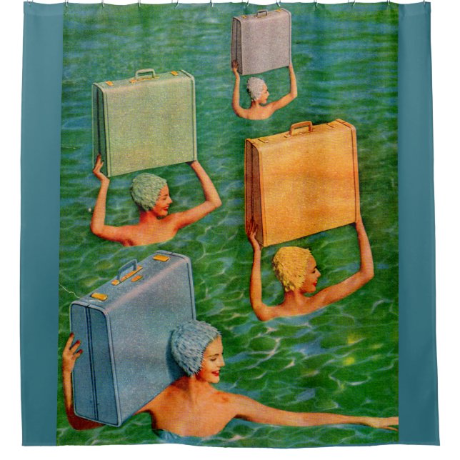 synchronized sea travel shower curtain (Front)