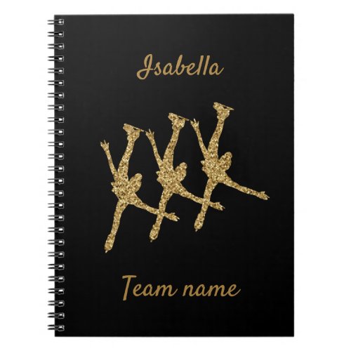 Synchronized skating notebook line gold glitter