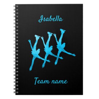 Synchronized skating notebook line turquoise blue