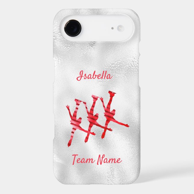 Synchronized skating phone case line red (Back)