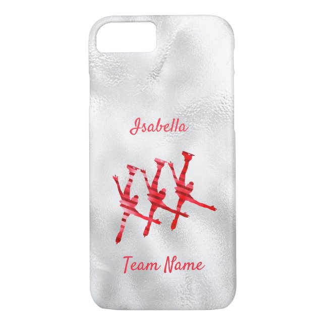 Synchronized skating phone case line red (Back)