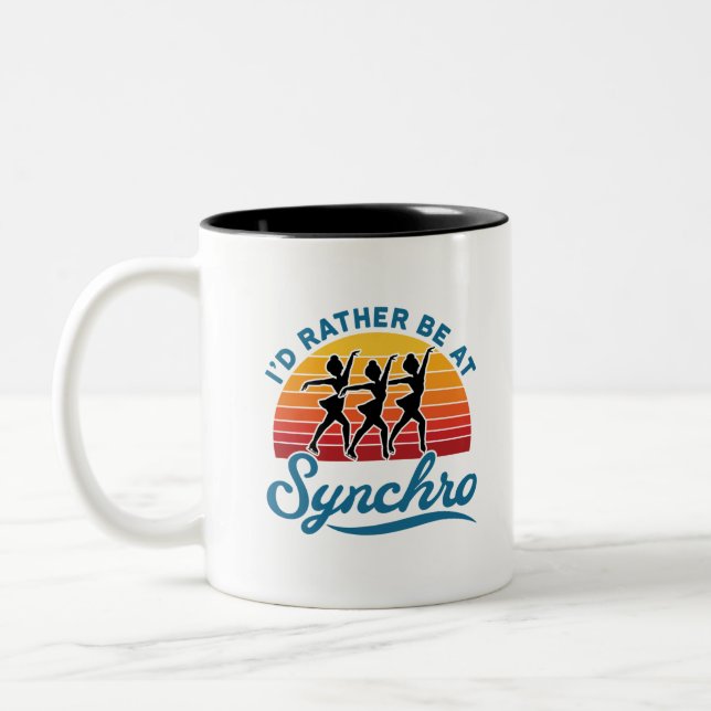 Synchronized Skating Retro Rather Be At Synchro Two-Tone Coffee Mug (Left)