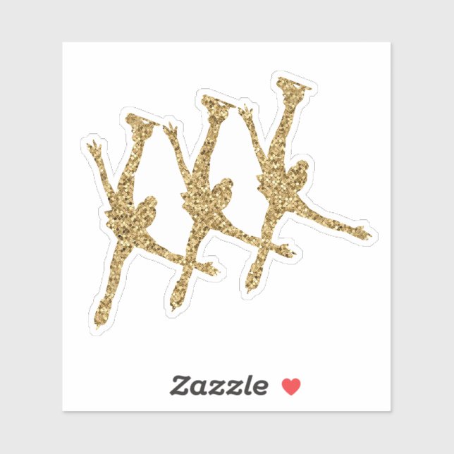 Synchronized Skating Sticker arabesque gold (Sheet)