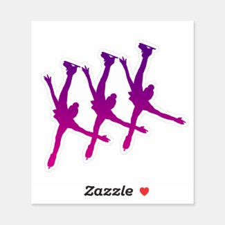 Synchronized Skating Sticker arabesque purple pink