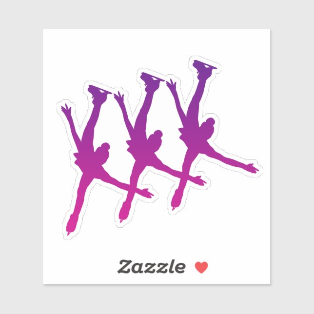 Synchronized Skating Sticker arabesque purple pink (Sheet)