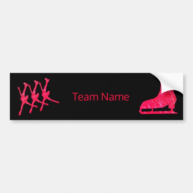Synchronized skating team bumper sticker - red (Front)