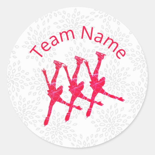 Synchronized skating team sticker _ red arabesques