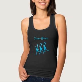 Synchronized skating team tank top line turquoise