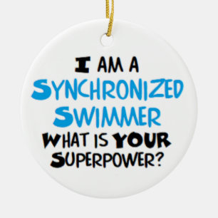 synchronized swimmer  ceramic ornament