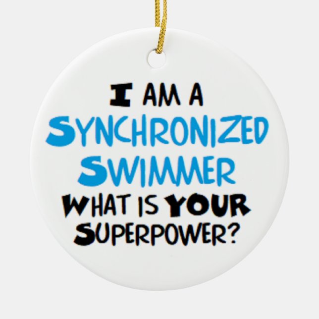 synchronized swimmer  ceramic ornament (Front)