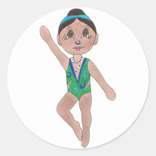 Synchronized Swimmer Girl Synchro Swimming Sports Classic Round Sticker
