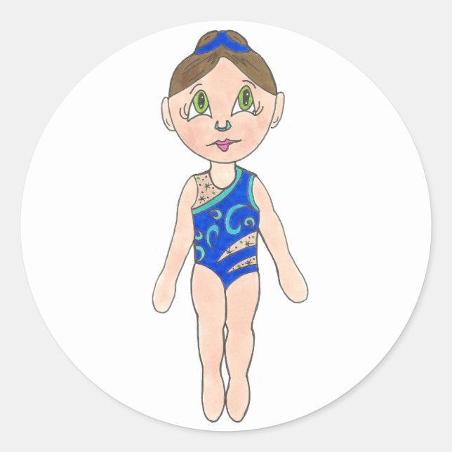 Synchronized Swimmer Girl Synchro Swimming Sports Classic Round Sticker (Front)