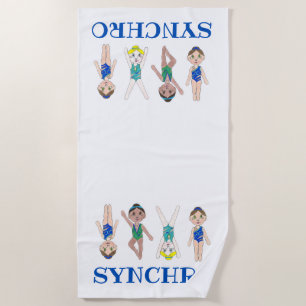 Synchronized Swimmer Girls Swim Team Synchro Beach Towel