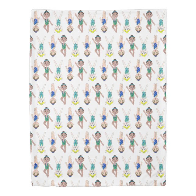 Synchronized Swimmer Girls Swim Team Synchro Duvet Cover (Front)