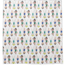 Synchronized Swimmer Girls Swim Team Synchro Shower Curtain
