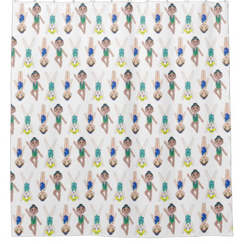 Synchronized Swimmer Girls Swim Team Synchro Shower Curtain